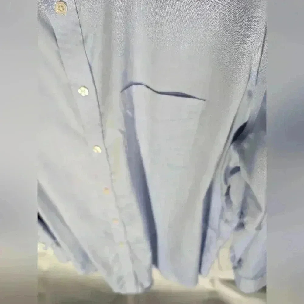 Soft blue mens long sleeve button down shirt. 2xl XXL Merona - Picture 3 of 5